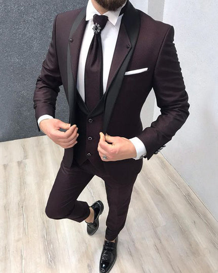 Men's Three Piece Groomsmen Clothing Suit