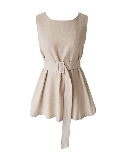 Dames Mouwloze Blouse met Riem