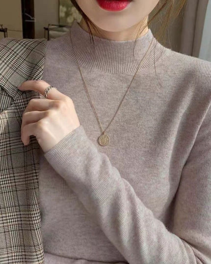 Inner Knitted Bottoming Shirt Slim Fit Slimming Long Sleeves Versatile Western Style Top