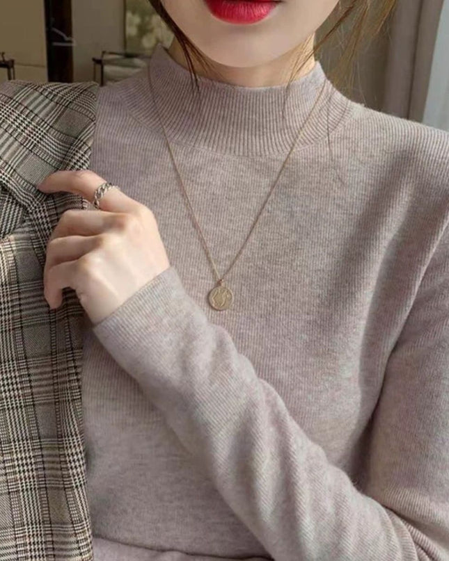 Inner Knitted Bottoming Shirt Slim Fit Slimming Long Sleeves Versatile Western Style Top