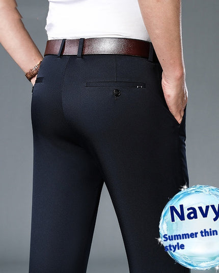Men's Straight Thin Non-ironing Suit Pants