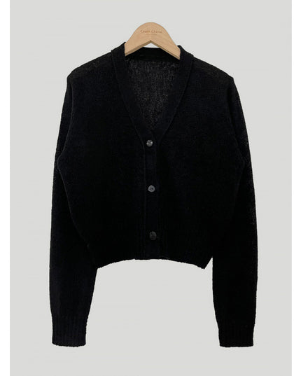 Simple All-match V-neck Single Breasted Sweater Coat