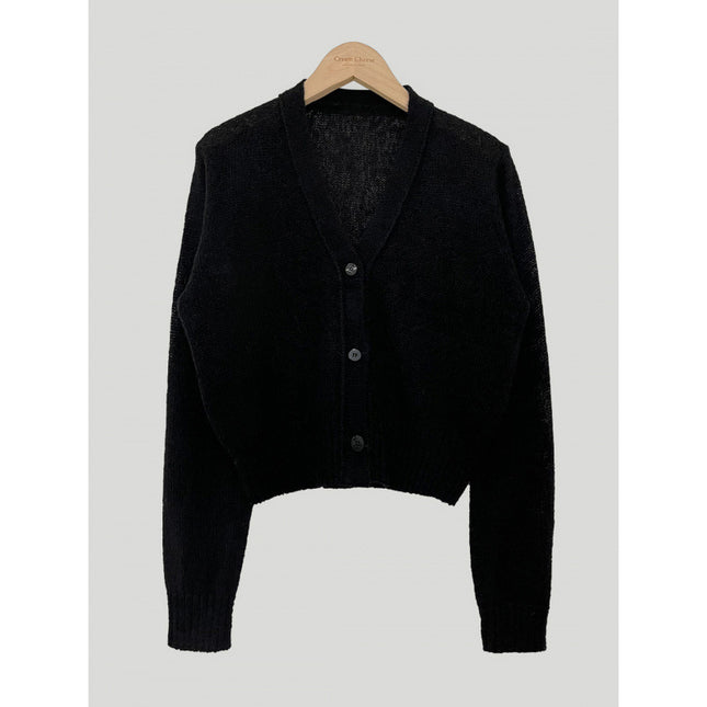 Simple All-match V-neck Single Breasted Sweater Coat