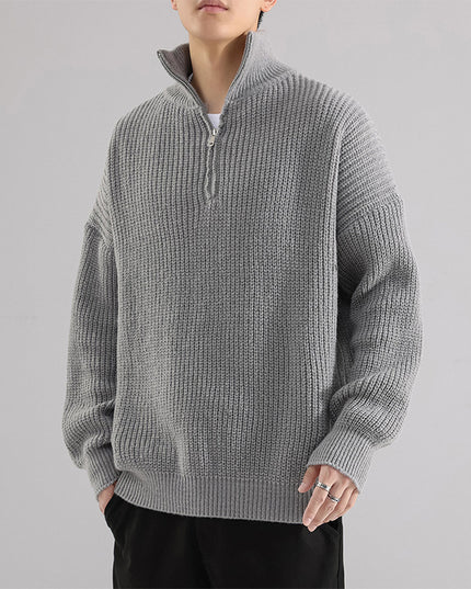 Men's Turtleneck Half Zipper Thickening Thermal Sweater