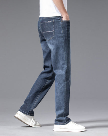 Men's Jeans Loose Straight Plus Size Pants Mid-high Waist