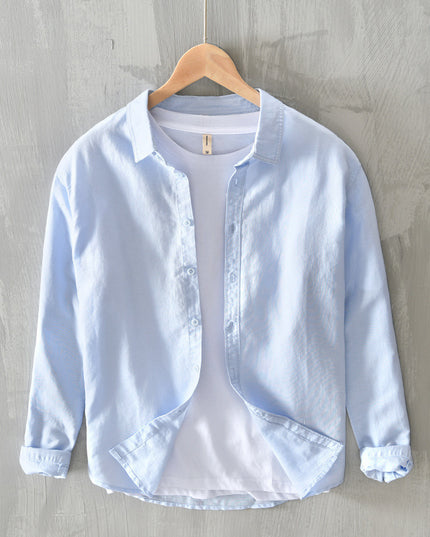 Men's Thin Cotton And Linen Casual Long-sleeved Shirt