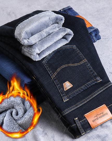 Men's Straight Loose Elastic Warm Men's Youth Long Pants
