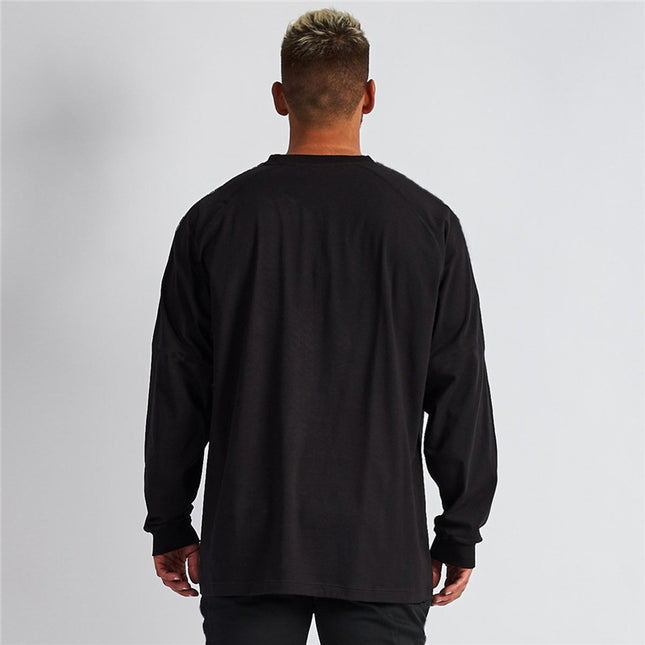 Men's Oversize Loose Fit Fitness Long Sleeve T-shirt