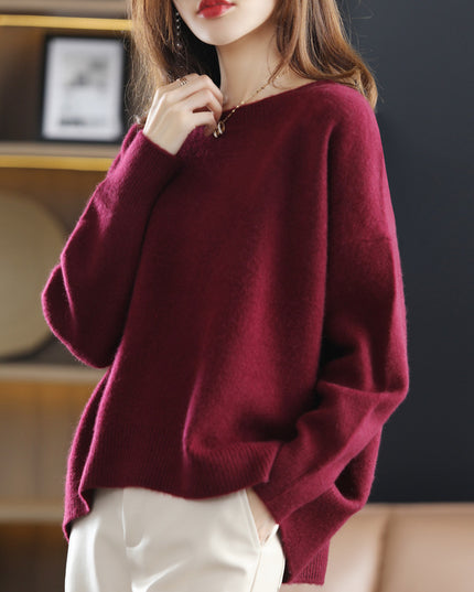 Loose And Idle Underwear Crew Neck Simple Sweater