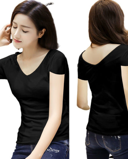 Double-sided Leopard Print Top Women's V-neck