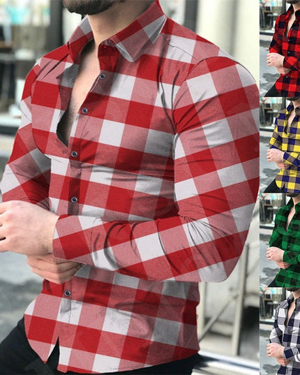 European And American Men's Long-sleeved Shirt Printing