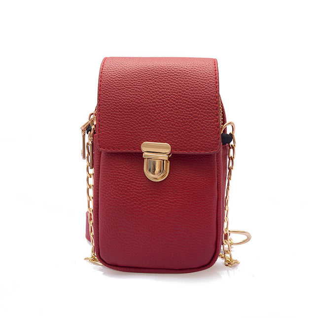 Chain double zipper cross - slung casual bag