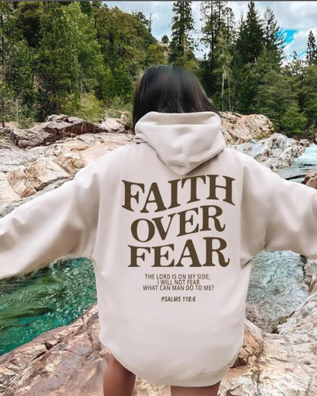 New Hoodie Faith Fear Men's And Women's Printed Sweatshirt