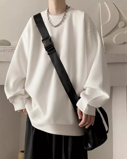 Japanese Basic Style Round Neck Sweater For Men