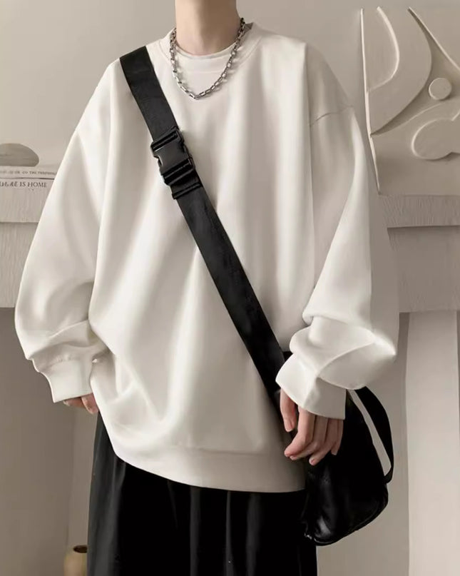 Japanese Basic Style Round Neck Sweater For Men