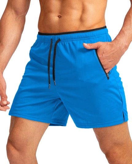 Men's Running Short Belt Zipper Pocket Quick-drying Gym Exercise Lightweight