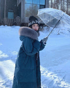 Blue Plus Fur Collar