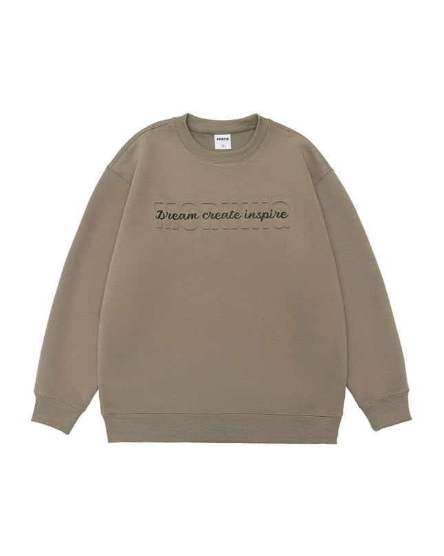 Three-dimensional Steel Printed Round Neck Loose All-match Casual Pullover Sweater