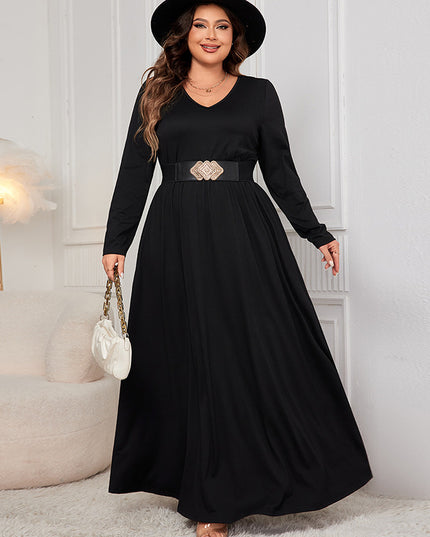 Loose Long Sleeve Dress High Waist