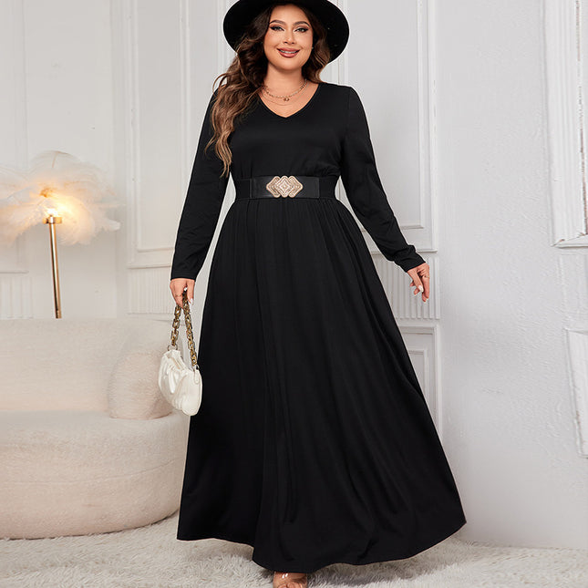 Loose Long Sleeve Dress High Waist