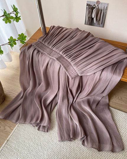 High-end Elegant Ice Silk High Waist Slimming Long Pants