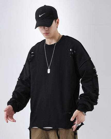 Trendy High Street Ripped Loose Sweater Men