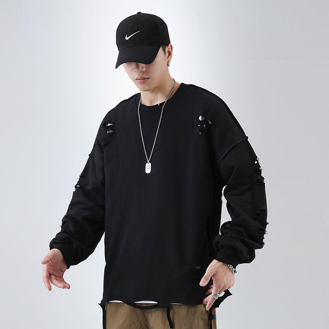 Trendy High Street Ripped Loose Sweater Men