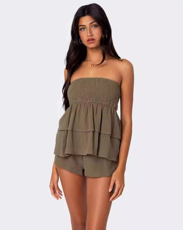 Summer Bandeau Sexy Off-the-shoulder Women's Top