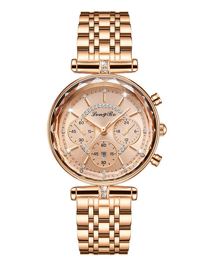 Waterproof Casual Three-eye Women's Watch