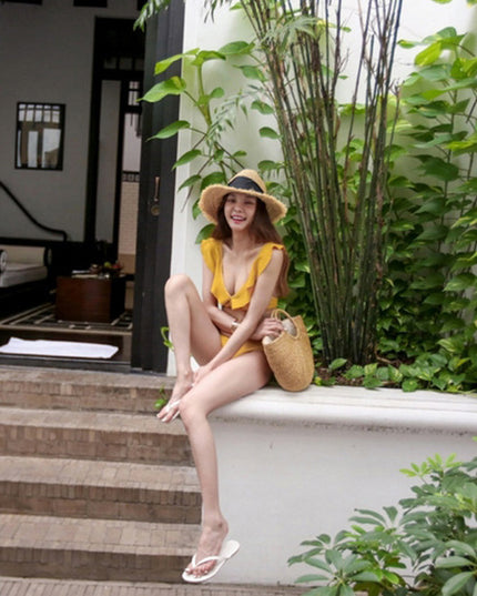Ladies V-Neck Bikini Two Piece Set