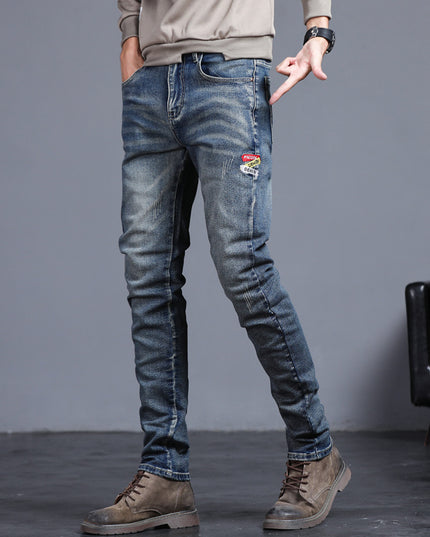 Youth Retro Embroidered Denim Pants