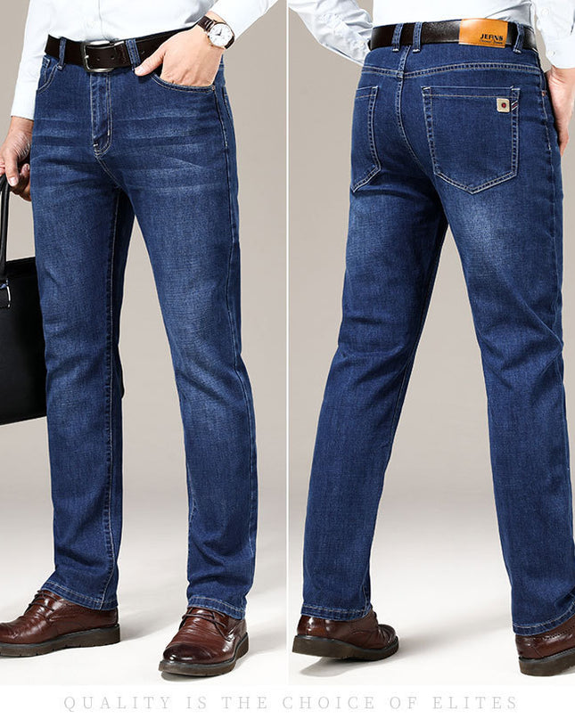 Men'S Straight Loose Elastic Slim Fit Business Casual Korean Style Trendy Plus Size Pants Men