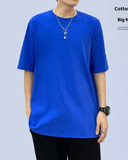 Autumn Men's Short-sleeved T-shirt Cotton Round Neck
