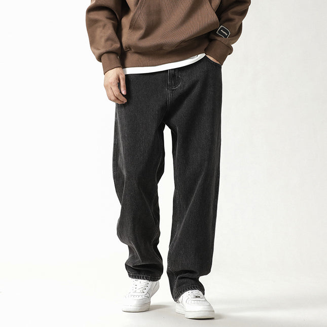 Stylish Loose Fit Plus Size Men’s Jeans | Mid-Waist Casual Denim Pants