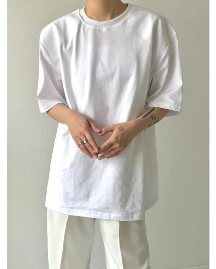 Loose Round Neck White Inner Half Sleeve Bottoming Shirt Top
