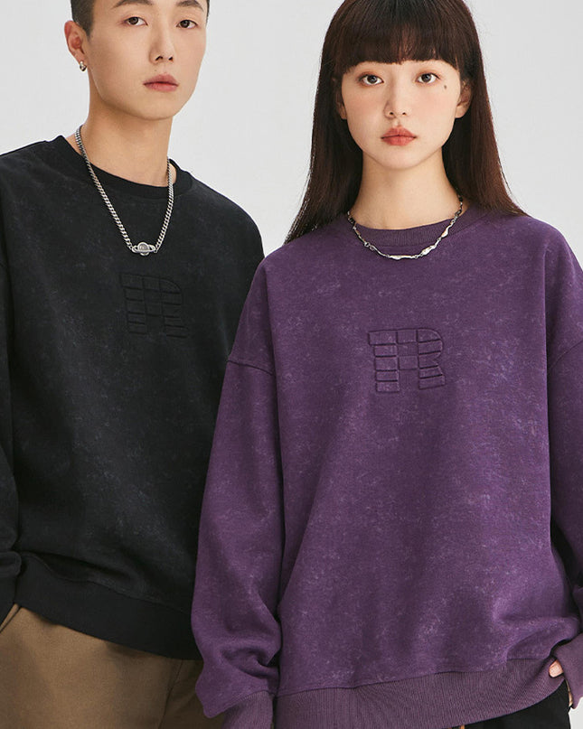 Steel Printed Round Neck Sweater For Men And Women