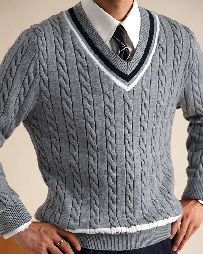 Men's College Style Casual Base Ride Thermal Head Cover Knitwear
