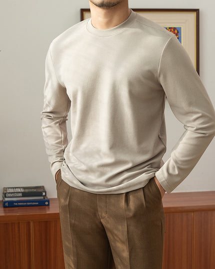 Long Sleeve T-shirt Men Fashion Round Neck