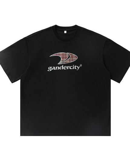 Retro Contrast Color Check Printed T-shirt For Men