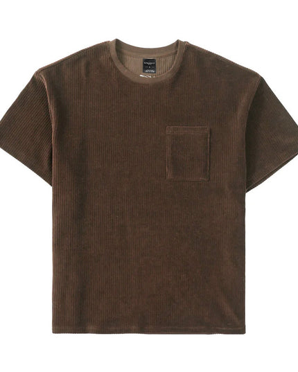 Sports Men's Round Neck Corduroy Casual T-shirt
