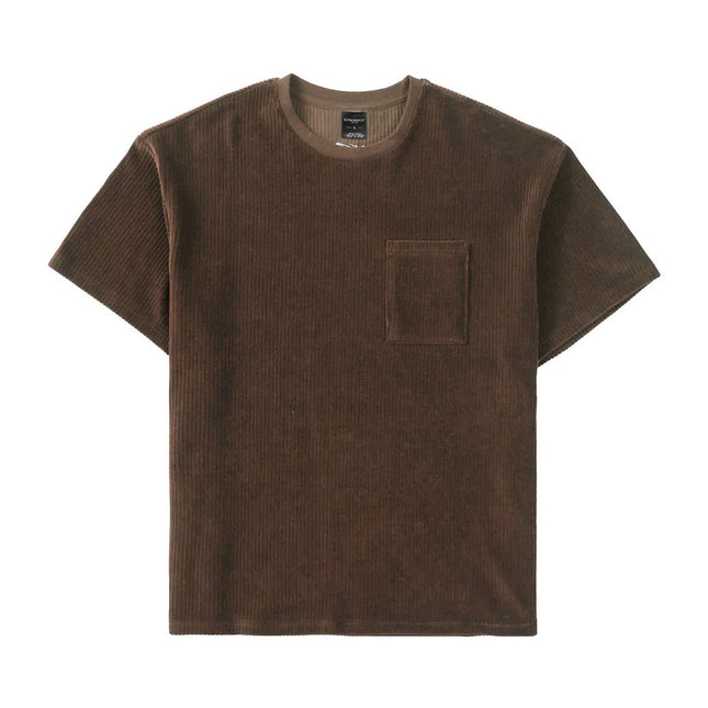 Sports Men's Round Neck Corduroy Casual T-shirt