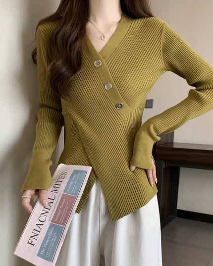 V-neck Pullover Design Sense Slimming Inner Autumn Sweater