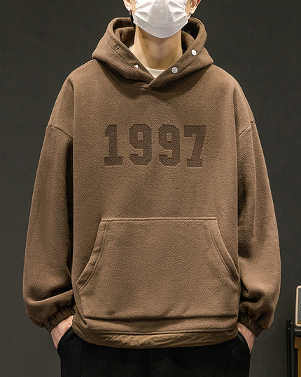 Autumn Polar Fleece Pure Color Comfort Hooded Sweater