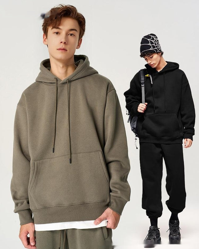 Fleece-lined Thick Hooded 10 Color Fleece Sweater Sweatpants