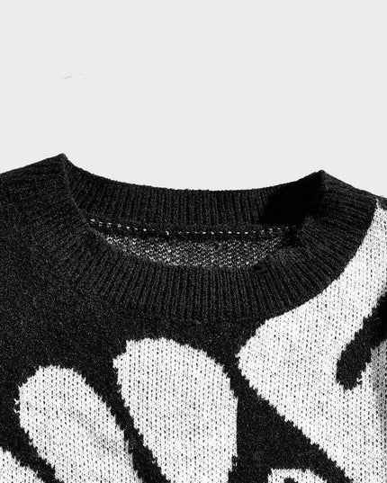 Loose American Sweater High Street Tide Top