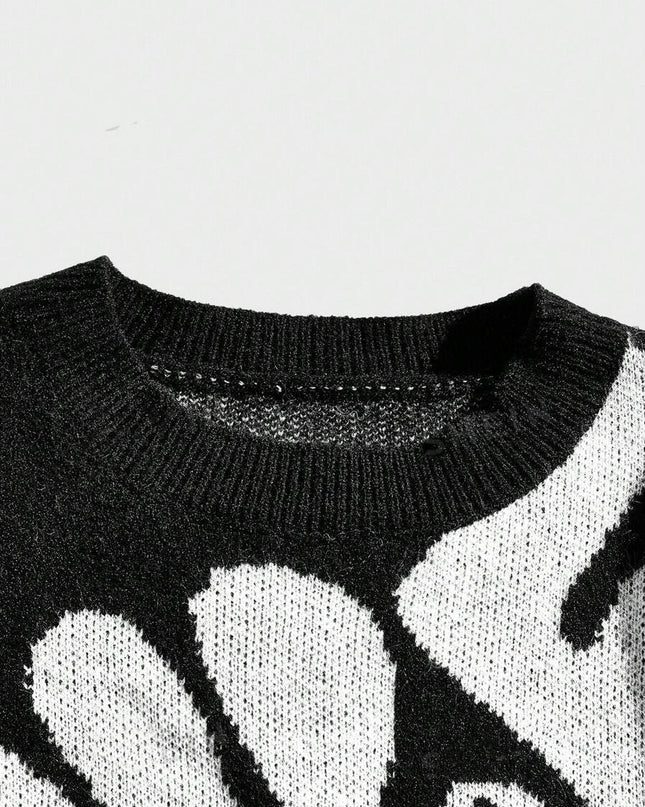 Loose American Sweater High Street Tide Top