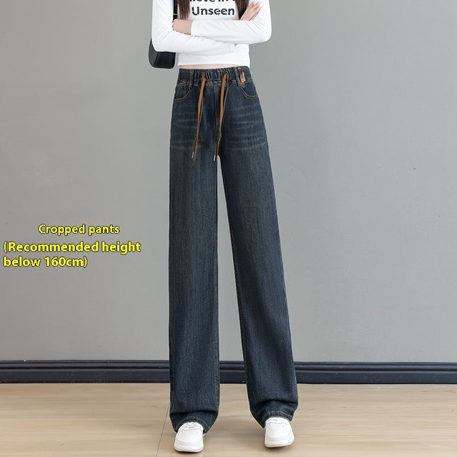 Loose Waist Trimming Lace-up Jeans For Women