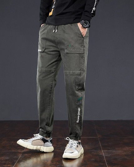 Stretch elastic waist loose-fitting overalls