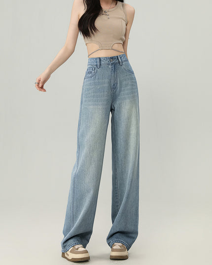 High Waist Straight-leg Wide-leg Pants