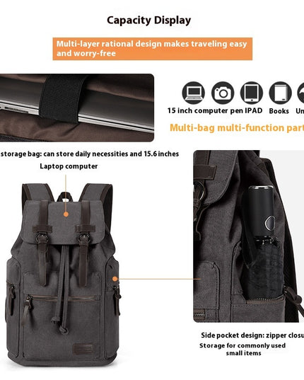 Retro Men's Canvas Backpack Small